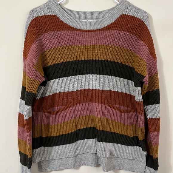 Madewell Multicolor Striped Knit Sweater With Pockets Size S - Picture 2 of 7